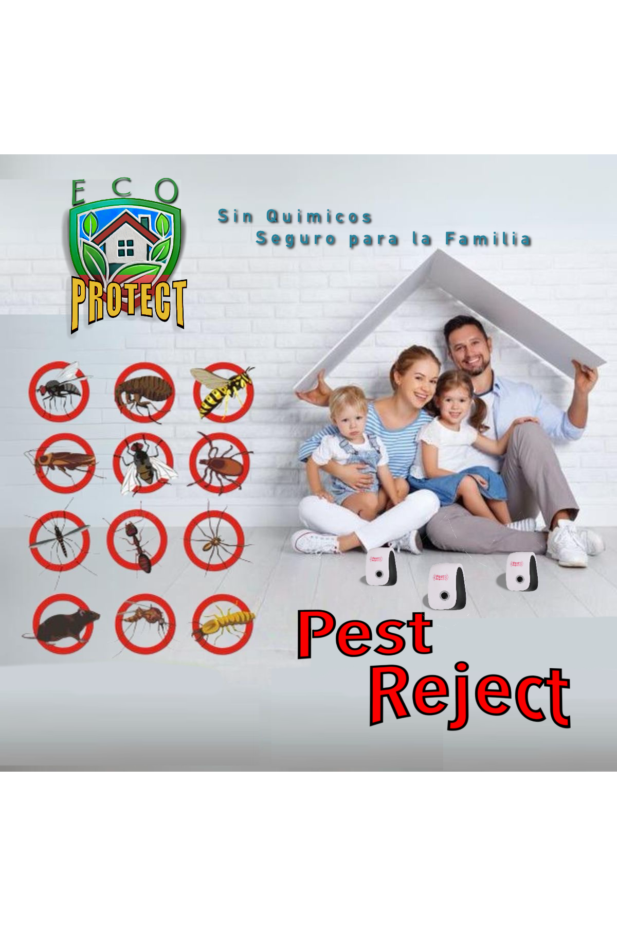 PEST REJECT ® - Repelente Ultrasonico Eléctrico